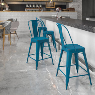 Blue and copper bar stools hot sale